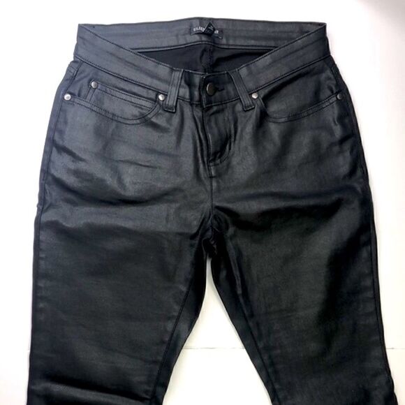 Eileen Fisher Petite 4P Coated Black Stretch Jeans – Organic Cotton - Picture 8 of 12